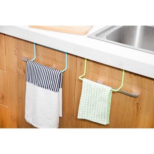 Kitchen bathroom towel rack rag rack bathroom cabinet cupboard door hanging rack kitchen supplies accessories
