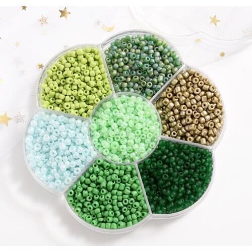 3600Pcs/Set 3mm Green Series Charm Crystal Czech Glass Seed Spacer Beads For DIY Jewelry Making Bracelet Necklace Accessories