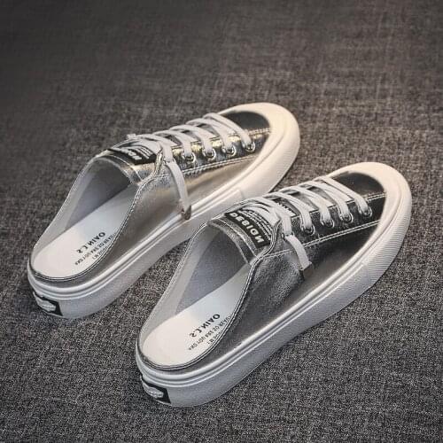 Half Slippers Women Wearing Net Red Shoes 2019 New Summer Baotou Shoes The Wild Lazy Casual Flat White Slippers