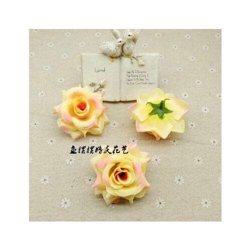 03 Home &wedding decoration artificial flowers DIY simulation flower rose head silk false flower wall arch wedding ball 6CM