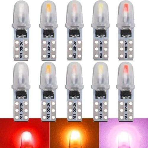 10Pcs T5 Led Bulb W3W W1.2W Led Canbus Car Interior Lights Dashboard Warming Indicator Wedge Auto Instrument Lamp 12V
