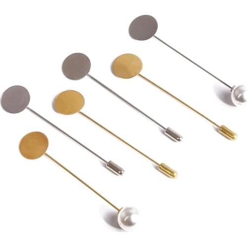 Factory Luxury Gold & Silver Plated Simulated Pearl Alloy Copper Long Brooch Pin DIY Lapel Dress Jewelry Brooches Accessories