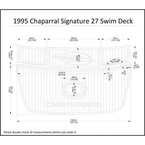 1995 Chaparral Signature 27 Swim Platform Pad 6mm Boat EVA Teak Decking 1/4" 6mm