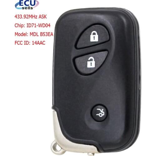 3 Buttons 433.92MHz ID71 PCB 0140 Smart Remote Key For Lexus ES350 IS250 IS350 GS300 GS350 GS430 GS450H GS460 LS460 LS460 LS600H