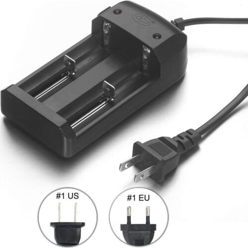 50pcs Universal Battery Charger Travel Dock Dual 18650 Charger US Plug For CR123A 16340 14500 26650 Li-ion Rechargeable Battery