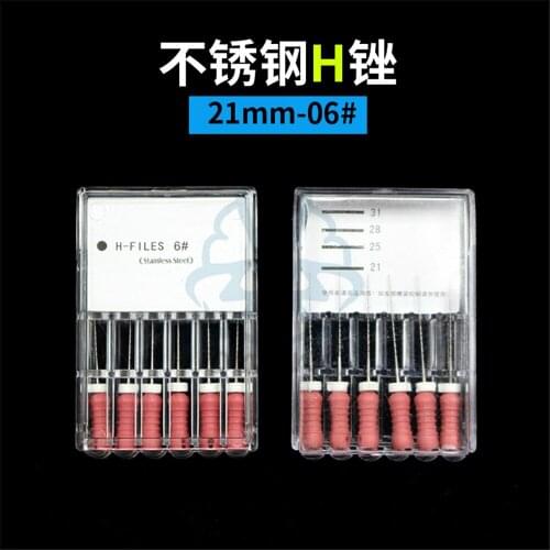 6Pcs/Pack Onone Dental Hand Use H-Files 21mm Stainless Steel Endodontic Root Canal Files Dentist Tools Dental Lab Instruments