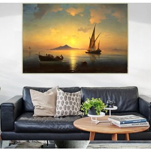 Citon Ivan Aivazovsky《The Bay of Naples》Canvas Art Oil Painting Artwork Picture Wall Decor Home Interior Living room Decoration
