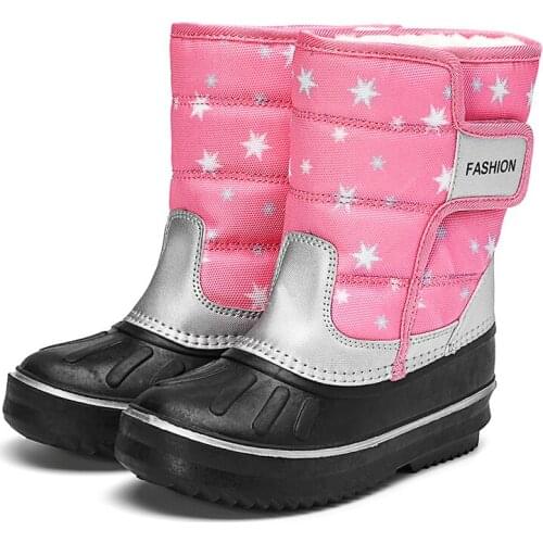 Girls Rubber Boots For Kids Childrens Waterproof Boot Sand-proof Cotton Shoes Water Boots Shoes For Toddlers Pink Boot Plush