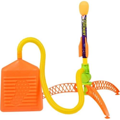 Kid Air Pump Jump Trample Blower Foam Gun Model Launch Launcher Rocket Pop Up Toy Outdoor Indoor Sport Toy Foam Gun Toy Family