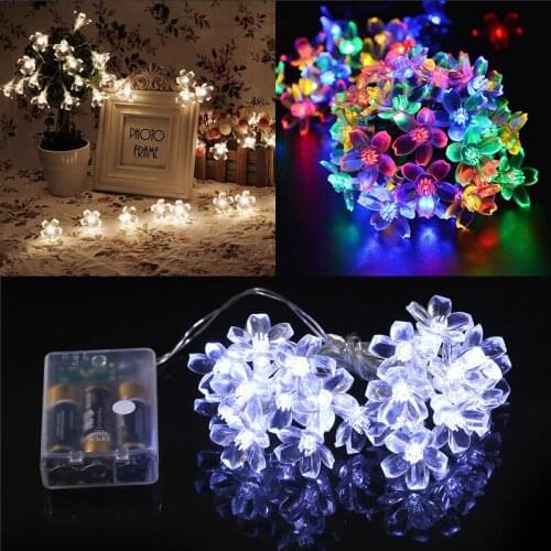 DIY 20 LED Battery Flower Blossom Copper Fairy String Light Xmas Party Decor 2019 new