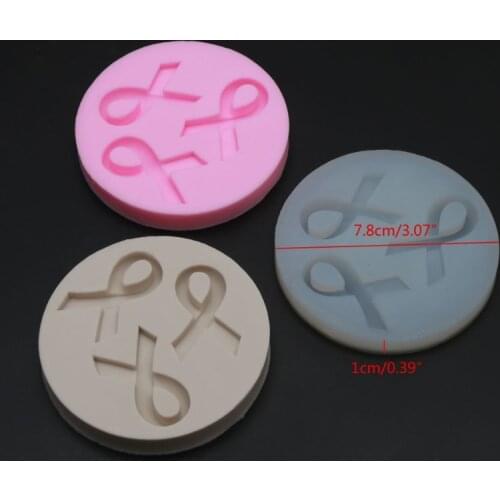 DIY AIDS Cancer Awareness Bow Keychains Mold Silicone Red Ribbon Bow Epoxy Resin Mold Jewelry Making Tools Colors Random