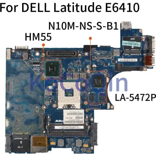 KoCoQin laptop Motherboard For DELL Latitude E6410 Mainboard CN-0CDK0T 0CDK0T LA-5472P HM57 N10M-NS-S-B1 DDR3