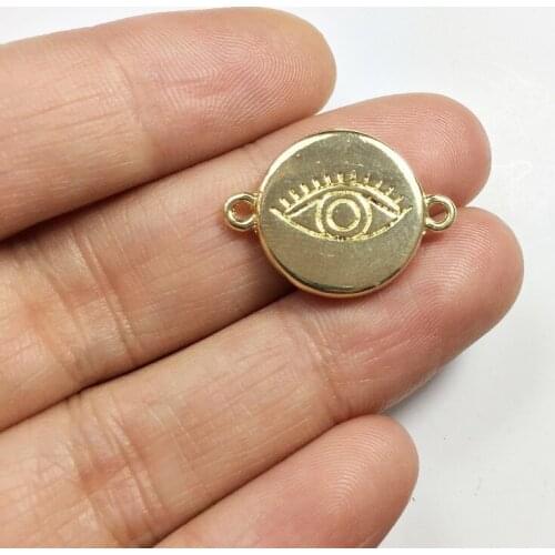 Eruifa 10pcs16mm Nice Eye Connector Zinc alloy Charm Wholesales necklace,earring bracelet jewelry DIY handmade 2 color