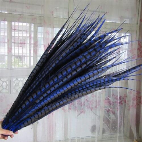 Factory 20pcs/lot Royal Blue Lady Amherst Pheasant Tail Feathers 27-40inches /67-100CM Christmas Party DIY Plumas De Faisan