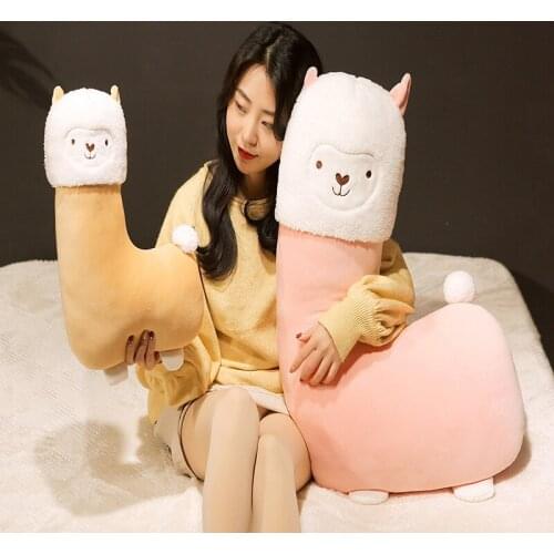 L-shaped fuzzy alpaca elegant alpaca plush toy cute plush animal alpaca pillow toy for childrens birthday gift home decoration