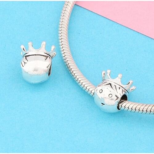 Leabyl European & American Trendy Boy Charms fit Bracelet & Bangle Silver Color Prince Beads for DIY Jewelry Making 2 Pcs/Lot