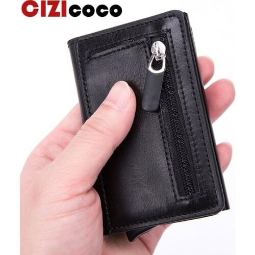 Metal Card Holder New Carbon Card ID Holder Men And Women Anti RFID Protection Card Holder Multi-function Card Wallet