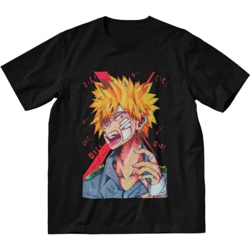 Male Boku No Hero Academia T-Shirt Fashion Anime Manga Katsuki Bakugo Tshirt Short Sleeve Unique T Shirt Cotton Tee Gift Idea