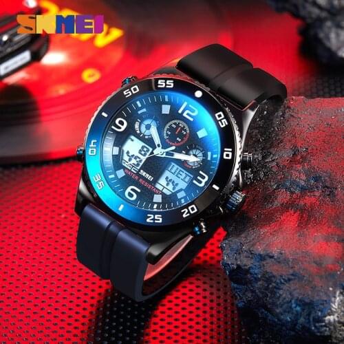 2020 SKMEI Japan movement Quartz Digital 3 Time Mens watches Stopwatch Chrono Alarm Clock Sport Watches Relogio Masculino 1538