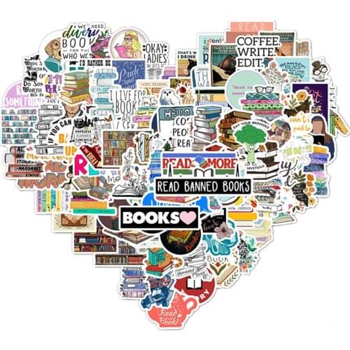 TD ZW 100Pcs Text English Love To Read Stickers For Snowboard Laptop Luggage Car Fridge DIY Styling Vinyl Home Decor Stickers