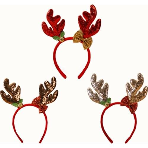 New Arrival US Christmas Headbands Fancy Reindeer Antlers Hairband Xmas Party Decor NEW