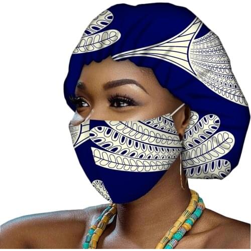 New 2pcs set African Ankara Print Bonnet Women bonnets Satin Lining Soft Extra Large Head Wear Ladies Headwrap Hair Care Hat