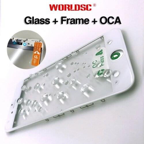 10pcs Cold Press 3 in 1 Front Screen Glass With Frame OCA Glue+Ear Speaker Mesh For iPhone 7 8 6 6s Plus 5s XR 11 Repairing AAA