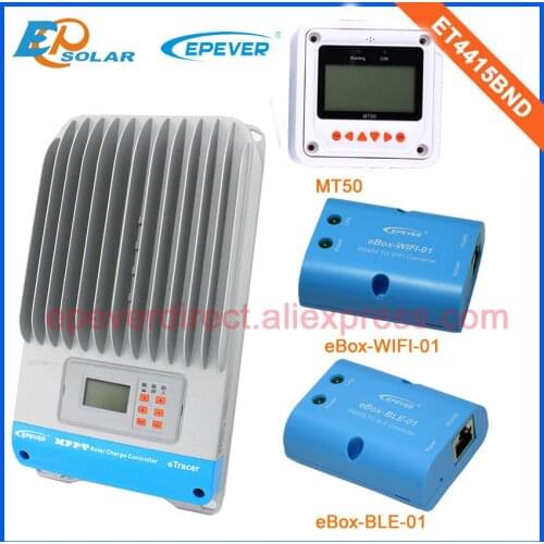 BLE Wifi eBOX 45A mppt 12 volt PV portable solar controller ET4415BND 45amps MPPT High efficiency MT50 Meter 12V/24V/36V/48V