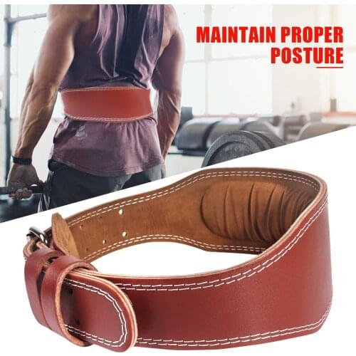 Adjustable Leather Weightlifting Belt Gym Fitness Dumbbell Barbell Powerlifting Back Support Power Training Weight Lifting Belt