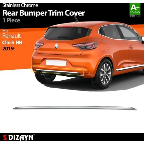 For Renault Clio 5 Chrome Rear Bumper Trim Stainless Steel 1 Pcs Exterior Car Accessories Parts Auto Products Stickers Styling