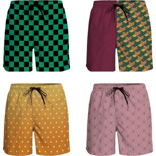 Casual Shorts Demon Slayer Short Pants Breathable Quick Dry Beach Pants Running Sports Shorts Kimetsu No Yaiba Men Board Shorts