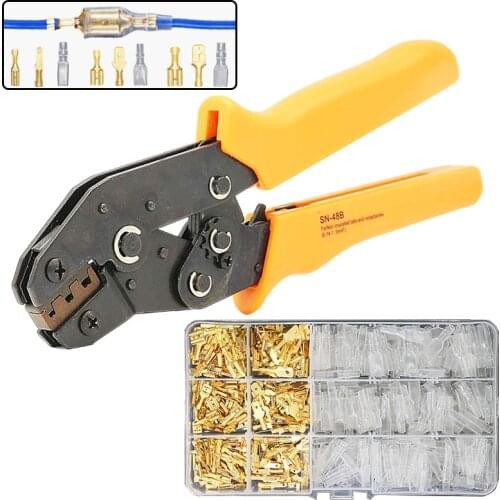 SN-48B Wire Crimping Pliers 0.5-1.5mm2 20-13AWG for Box TAB 2.8 4.8 6.3 Terminals Sets Electrical Hand Tools