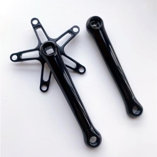 Superlight crankset 360g black or shiny silver for road brompton bike