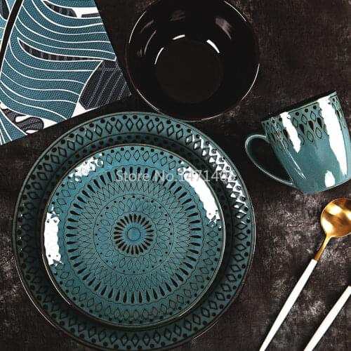 New Light Luxury Plate Dish Plate Household American Steak Plate Western Food Plate Creative Ceramic Bowl Plate Breakfast Plate