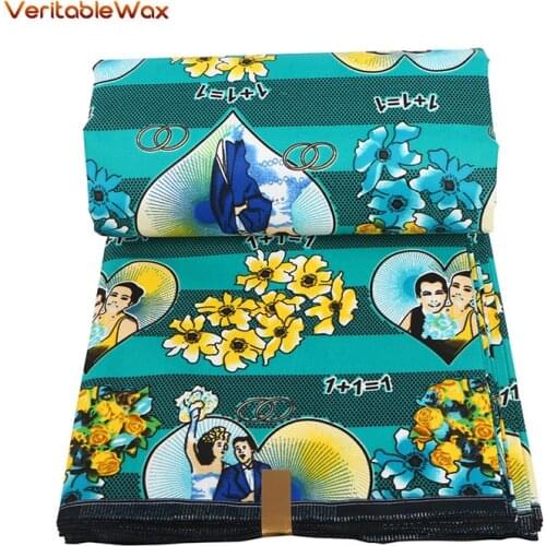 100% Polyester Wax Prints Fabric 2020 Ankara New veritableWax High Quality 6 Yards African Fabric For Party Dress PL558