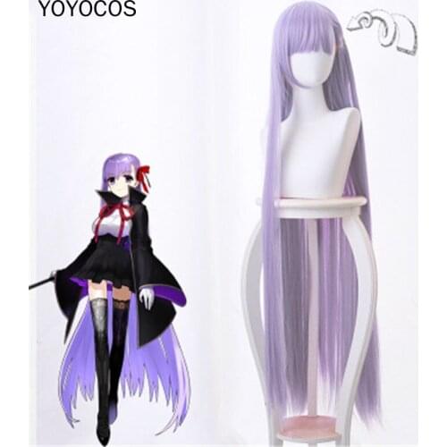 YOYOCOS FGO BB Cosplay Wig Anime Fate Extra CCC Byibyi Cosplay Girl Purple 120cm Long Straight Heat Resistant Synthetic Hair