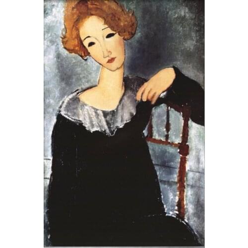 Woman with Red Hair Amedeo Modigliani art online for sale High quality oil on canvas Nude Portrait painting Handmade