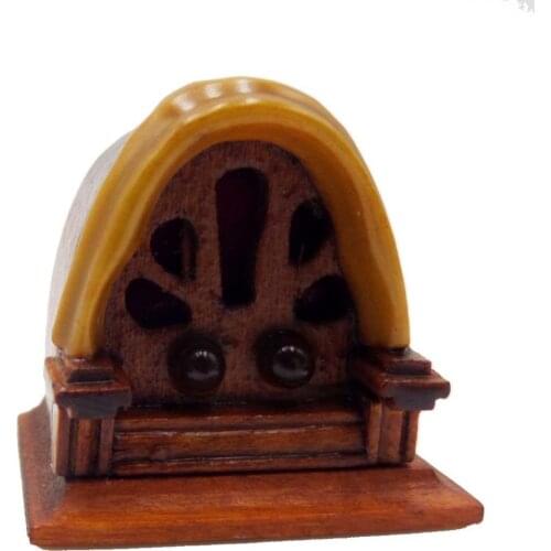 1/12 Dollhouse Miniature Furniture Retro Resin Radio Model Bedroom Ornament Classic Toys Pretend Play Toys Gift for Children