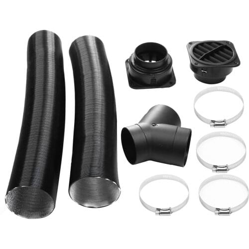 2Pcs Aluminum Foil 75mm Heater Pipe Ducting Tube with Vent Outlet Clamps for 2KW Diesel Air Heaters