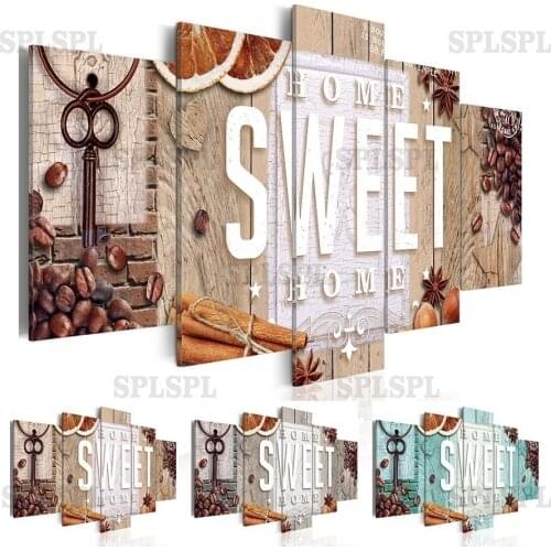 2019 Modern Home Decor Sweet Home Picture Oil Painting on Wall Art Canvas Print Home Decoration(No Frame)