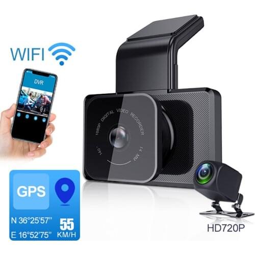 K10 3.0 Inch Car Dashcam Car DVR Camera With Wi-Fi GPS 1080P HD Screen Night Vision DashCam 24H Parking Monitor Rear View Camera