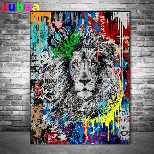 Graffiti Art Lion 5d diy diamond painting stitch full drill animal picture diamond embroidery gift home decor drop shipping