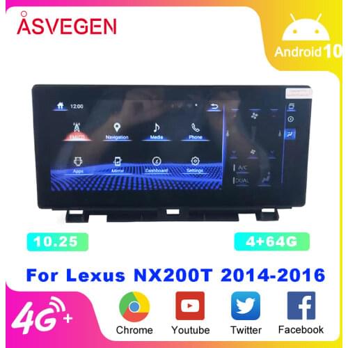 Android 9.0 10.25" For Lexus NX200T 2014-2016 With Ram 4G Rom 64G Bluetooth Car Multimedia GPS Audio Radio Stereo Video Player