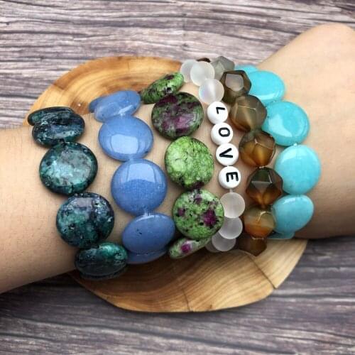 Unique Stone Bracelet Autumn Color Nature Stonoe Handmade Jewelry Bracelet for Women Customization Anniversary Gift for her