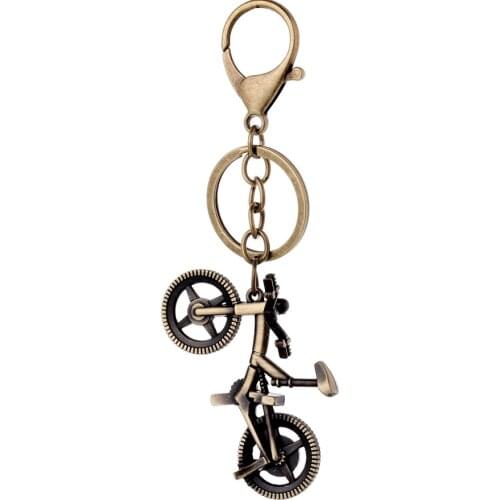Bronze Plated Bicycle Keychain Punk Vintage Bike Style Key Chain Pendant For Men Women Keyring Jewelry Gifts Chaveiros FY001