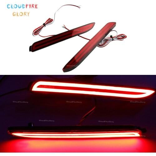 CloudFireGlory Pair LED Rear Bumper Reflector Driving Fog Lamp Turn Signal Light Brake Stop Light For Toyota Rav4 2019-2020