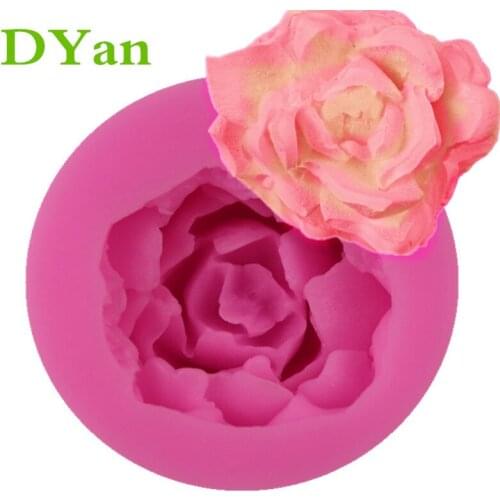Blooming Rose Flower Liquid Silicone Fondant Mold Chocolate Cake Mold Decorative Mold Baking Tool A1668