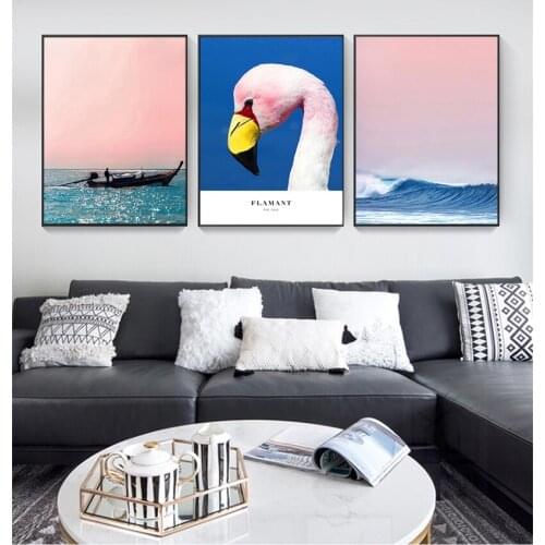 Home Decoration Pictures For Living Room Canvas Painting Beach Ship Sea Wall Art Nordic Posters And Prints Pineapple