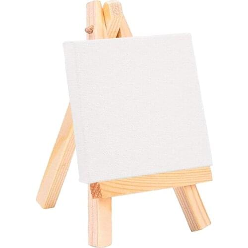 1Pcs Wood Mini Easel Oil Painting White Canvas Painting Cloth Furniture Furnishing Art Supply Artists