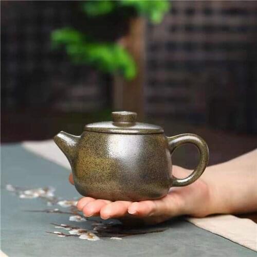 Yixing Purple Clay Pot Raw Ore Sesame Seed Mud Wood-fired Wide Mouth Giant Wheel Pot Teapot Tea Set